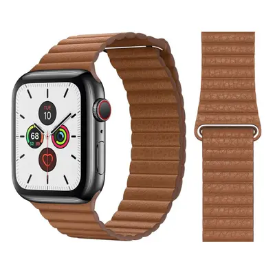 Apple Leather Loop Watch Strap (44mm) - Large - Saddle Brown