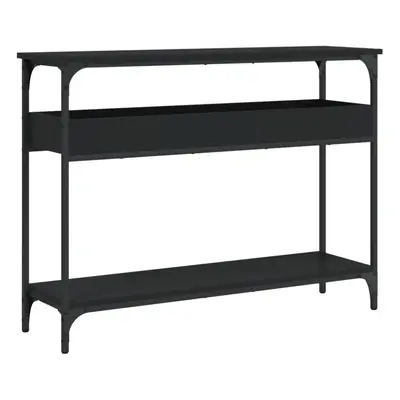 vidaXL Console Table with Shelf End Table Side Table Black Engineered Wood