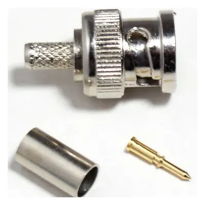 QTY BNC Male Plug Easy Crimp Connectors CCTV Coaxial Cable RG174U RG179U