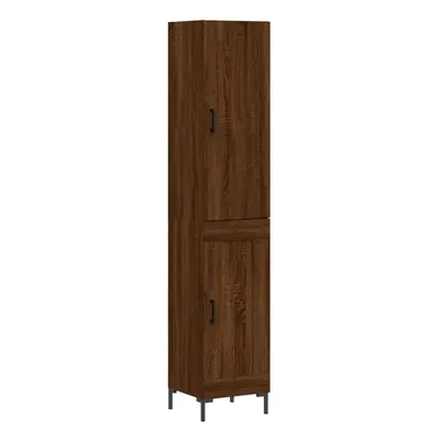 (brown oak, wood door) vidaXL Highboard Sideboard Tall Storage Cabinet Side Cabinet Engineered W