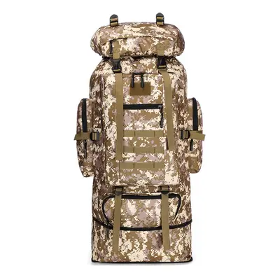 (Brown) 100L Large Capacity Military Tactical Backpack Outdoor Hiking Climbing Camping Bag Trave