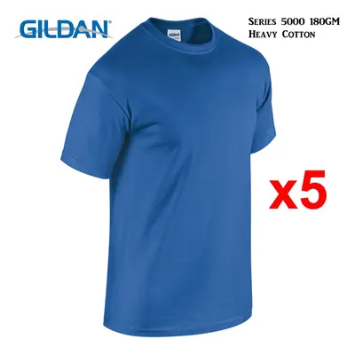 (XL) Packs Gildan T-SHIRT Blank Plain Basic Tee Men Heavy Cotton (Royal)