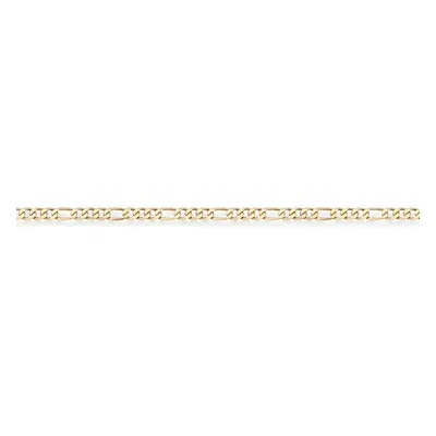 (28) Jewelco London 9ct Yellow Gold - Premium Quality 3+1 Figaro Pendant Chain Necklace - 2.1mm 