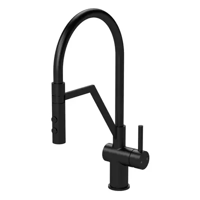 Kitchen Mono Mixer Tap with Lever Handle, 436mm - Matt Black