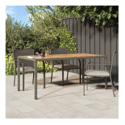 (grey, x x cm) vidaXL Solid Wood Acacia Garden Table Poly Rattan Table Black/Grey Multi Sizes