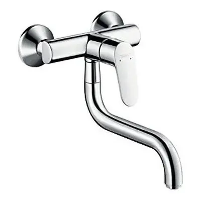 hansgrohe Focus kitchen tap with 180Â° swivel range, wall mounted, chrome