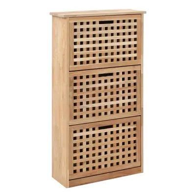 vidaXL Solid Walnut Wood Shoe Storage Cabinet Natural Shoe Storage Cabinets