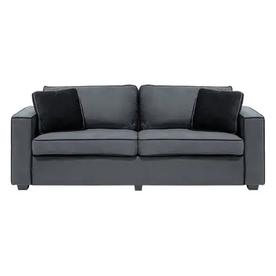 3 Seater Velvet Sofa Grey FALUN