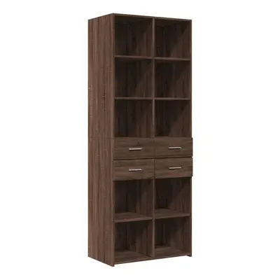 (brown oak) vidaXL Highboard Sideboard Cabinet Storage Cupboard Brown Oak Engineered Wood