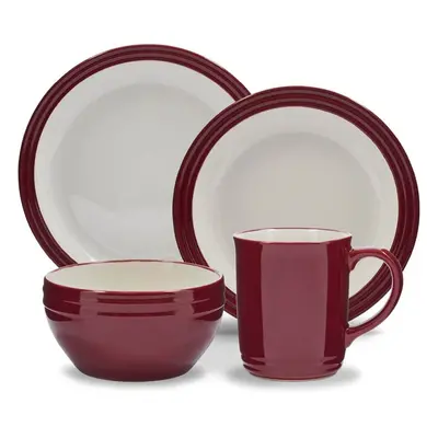 Barbary & Oak BO867011RED 16pc Dinning Set Bordeaux Red