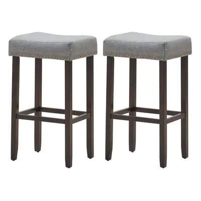 Height Bar stool Set of Pcs Backless Stools w/Saddle Seats & Fabric Cushion Living Rooms Kitchen