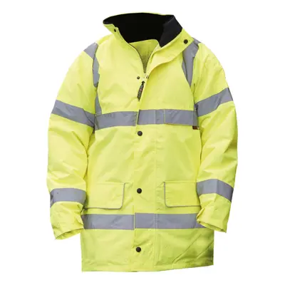 (M, Fluorescent Yellow) Warrior Mens Nevada High Visibility Safety Jacket