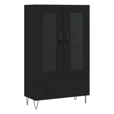 (black) vidaXL Highboard Sideboard Storage Cabinet Side Cabinet Black Engineered Wood