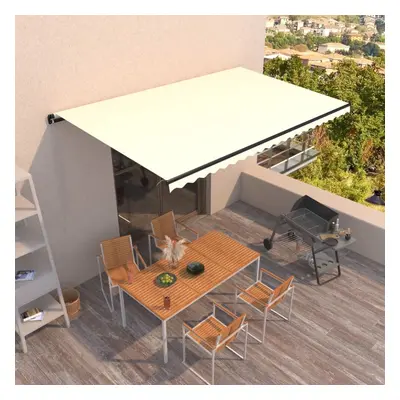 vidaXL Manual Retractable Awning 500x300 cm Cream Outdoor Garden Patio Shade