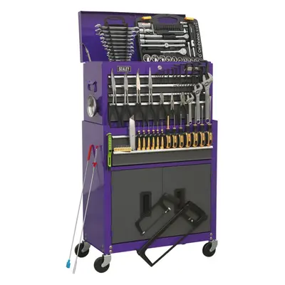 6 Drawer Topchest & Rollcab Bundle with Piece Tool Kit - Purple & Grey