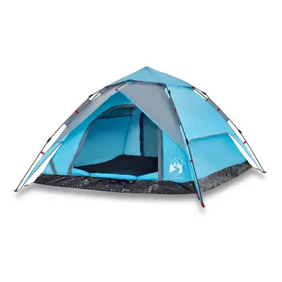 vidaXL Camping Tent Dome 4-Person Lightweight Dome Tent Blue Quick Release