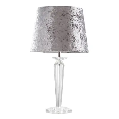 Davenport Extra Large K9 Crystal TL + 1x Large Aspen Velvet Silver Grey TPD Shade