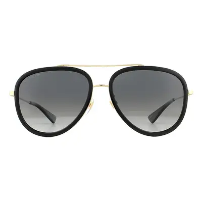 Gucci Sunglasses GG0062S Black And Gold Grey Gradient Polarized