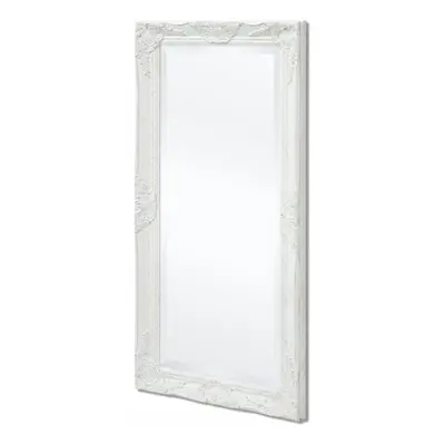 vidaXL Wall Mirror Baroque Style 100x50cm White Hanging Makeup Vanity Decor