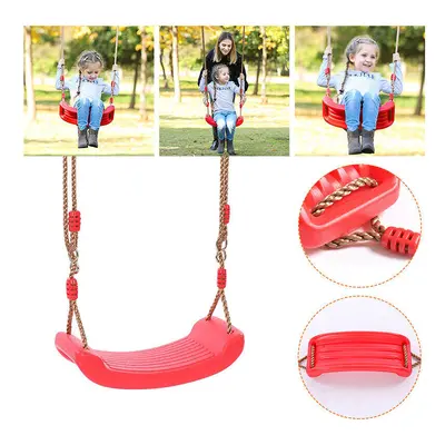 (Red) Outdoor Indoor Child Swing Children Adjustable Rope Soft Swing Garden Backyard Hammock Cha