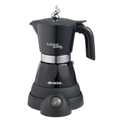 (Black) Ariete Moka Aroma Electric Coffee Machine 400W to Cups