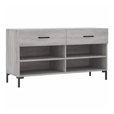 (grey sonoma) vidaXL Shoe Bench Shoe Cupboard Shoe Storage Shoe Rack Black Engineered Wood