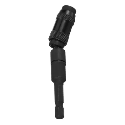 (Black) Universal Connection Extension Rod Steel Alloy Impact Magnetic Pivoting Bit Tip Holder S