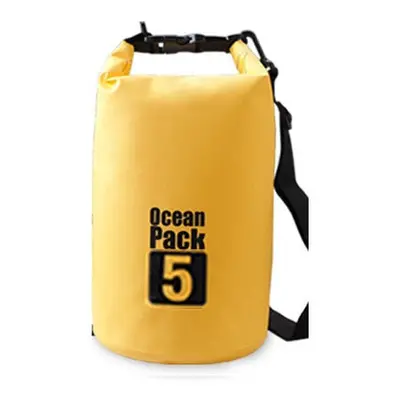 (Yellow, 5L) PVC Outdoor Diving Compression Swimming Dry Waterproof Bags Storage Bag For Unisex 