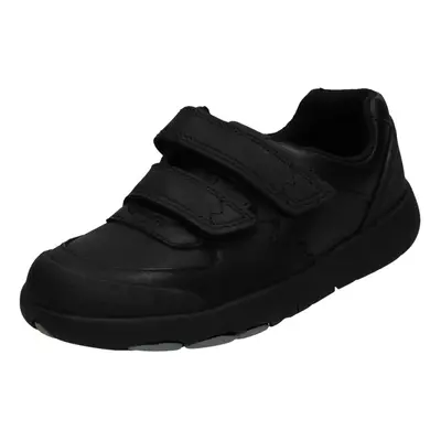 (Black, UK 7.5 Infant) Boys Clarks Casual Shoes Rex Quest K - F Fit