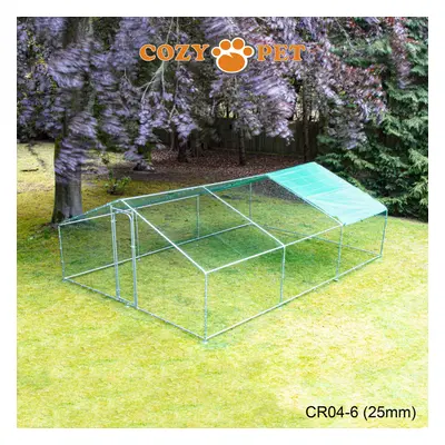 Chicken Run 4m x 6m 25mm Galvanised Steel Frame by Cozy Pet for Hens Dogs Poultry Ducks Coop CR0