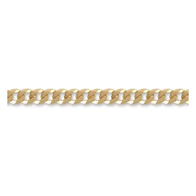 (20) Jewelco London Unisex Solid 9ct Yellow Gold Flat Curb 7mm Gauge Chain Necklace