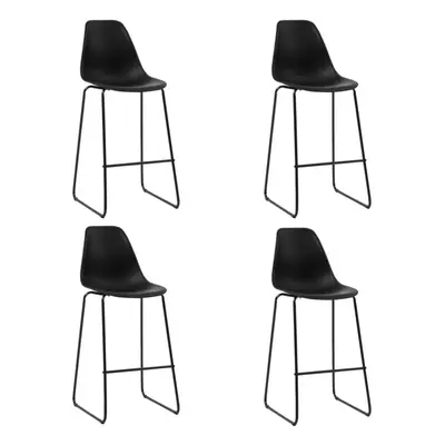 vidaXL 4x Bar Chairs Black Plastic Counter Pub Bar Chair Dining Room Furniture