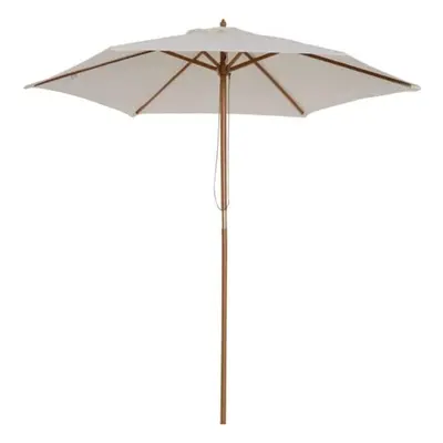 2.4m Cream Wooden Garden Parasol Umbrella Sunshade