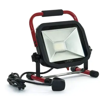 Luceco Portable Slimline LED Work Light, Watts, Black and Red