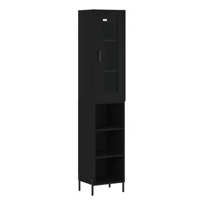 (black, shelves) vidaXL Highboard Sideboard Tall Storage Cabinet Side Cabinet Engineered Wood