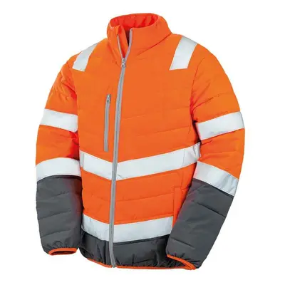 (S, Fluorescent Orange) SAFE-GUARD by Result Mens Hi-Vis Safety Padded Jacket