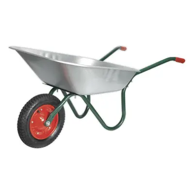 Lightweight Galvanized Steel Wheelbarrow - 65L Capacity - Tubular Steel Frame