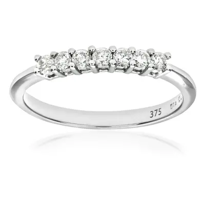 (Q) Jewelco London 9ct White Gold Diamond Eternity Ring