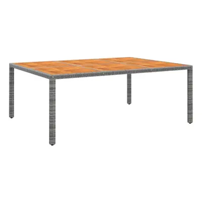 vidaXL Solid Wood Acacia Garden Table 200x150 cm and Poly Rattan Grey Table