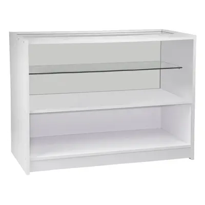 Retail 1/2 Glass Shelf Product Display Counter Showcase Cabinet White C1200