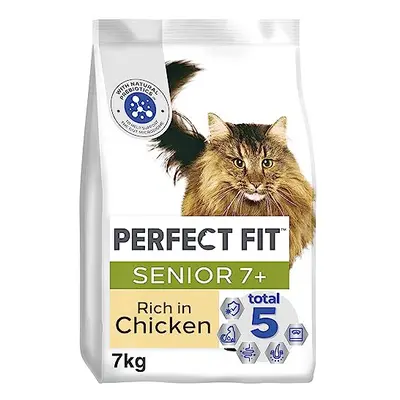 Perfect Fit Senior 7+ Complete Dry Cat Food for Senior Cats Aged 7+ Years, Rich in Chicken, Bag 