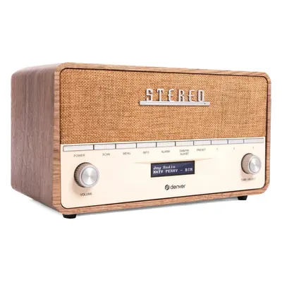 (Light Wood) Denver DAB-36 Retro Bluetooth DAB+ FM Radio