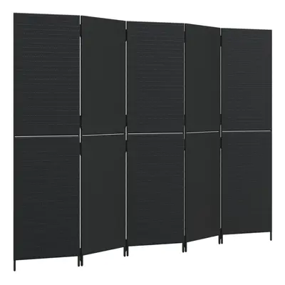 vidaXL Room Divider Panels Privacy Screen Balcony Screen Black Poly Rattan