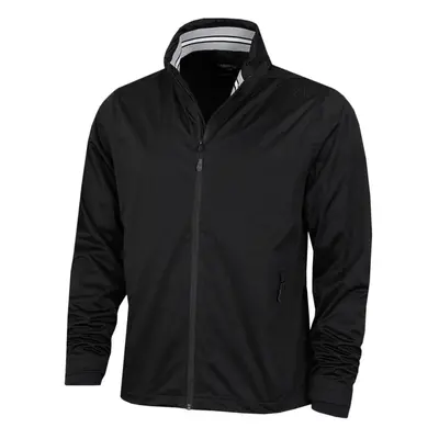 (S, Black/Black) Calvin Klein Mens Collar Detail Waterproof Stretch Golf Jacket