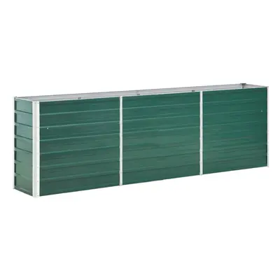 vidaXL Garden Raised Bed 240x40x77cm Galvanised Steel Green Patio Planter Pot