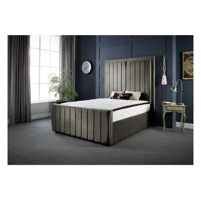 (6FT SUPER KING) DS Living Milly Grey Velvet Panel Bed Frame