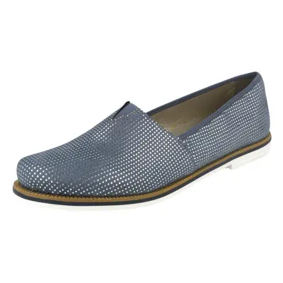 (UK 5, Blue) Ladies Rieker Casual Slip On Pumps