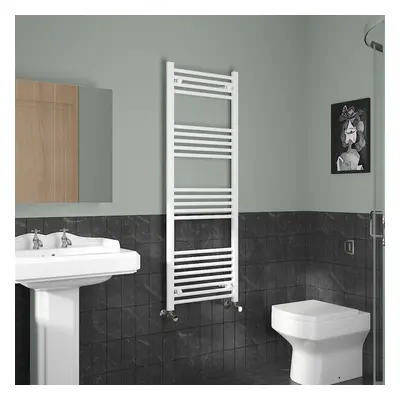 (1400x500mm, White) NRG Straight Central Heating Towel Rail Bathroom Heated Rad Radiators Ladder