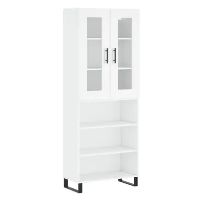 vidaXL Highboard Sideboard Cupboard Storage Cabinet White Engineered Wood