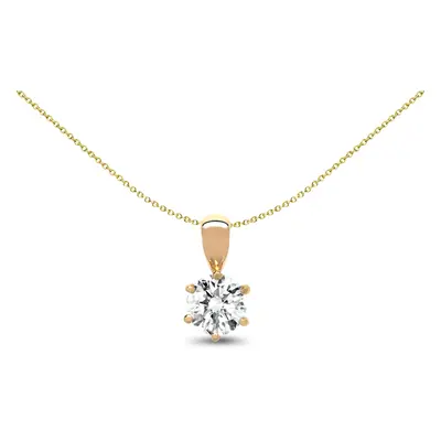 Jewelco London Ladies Solid 18ct Yellow Gold Claw Set Round G SI1 0.5ct Diamond Solitaire Charm 